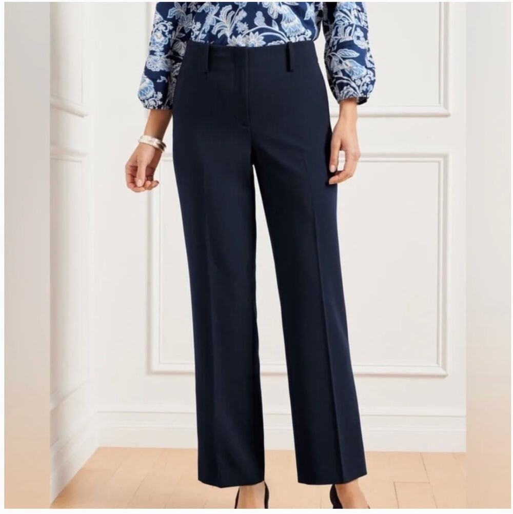 Talbots Southampton Pants Size 18 Navy Straight Leg NWT Stretch Trousers
